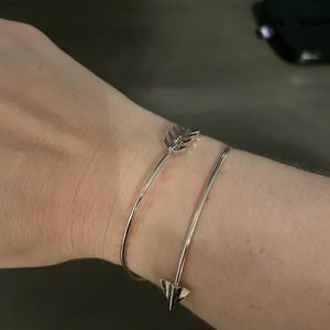 Feather and arrow sterling silver wrap bracelet.